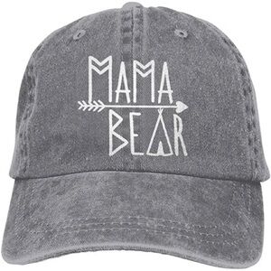 Mama Bear Ponytail Hat Vintage Washed Distressed Baseball Cap for Women